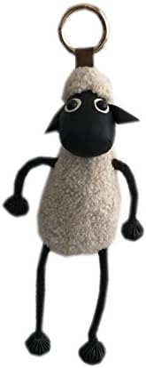 Sheep skin Keychain Backpack Pendant Fur Animal Shape Keyring Women's Handbag