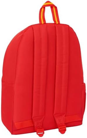 SELEÇÃO NACIONAL ESPANHOLA DE FUTEBOL - Mochila portátil 14,1", ideal para jovens de diferentes idades, confortável e versátil, de qualidade e resistência, 31x13x43 cm