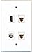 RiteAV - 1 Port HDMI 1 Port Coax Cable TV- F-Type 2 Port Cat6 Ethernet White Wall Plate