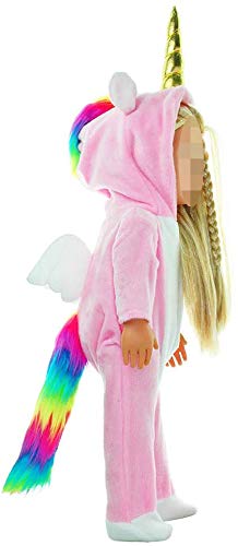 E-TING Doll Clothes Unicorn Costume Onesie Pajamas fits 18 Inch Girl Doll