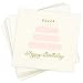 BLUE PANDA Light Pink Happy Birthday Cocktail Napkins with Gold Foil Accents - 3-Ply Paper Party Supplies for Women, 50 Pack (5 x 5 Inches)