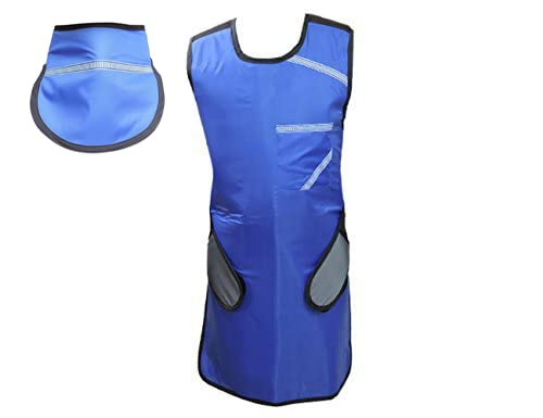 Blue Color Lead Apron 0.5mm Lead (pb) Equivalency WITH Thyroid Shield (Thyroid Collar) Protection for Working with X-Ray Machine | Lead Apron WITH Thyroid Shield (Thyroid Collar) and Robust Hanger
