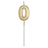 Belleone Birthday Cake Candle Numbers Decoration - Number Candle Set for Birthday Cake Cupcake Topper Decoration Birthday Party Celebration (Gold Number 0)