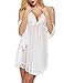 Avidlove Negligee Lingerie Eyelash Lace Babydoll Eyelash Lace Babydoll Mesh Sheer Chemise Nightwear Rose Red