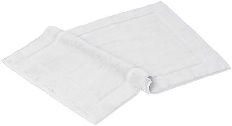 Luxury Combed Cotton Bath Mat 21-Inch x 29-Inch (White) 2 Pack
