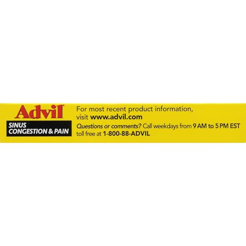 ADVIL SINUS CONGESTION AND PAIN, SINUS RELIEF MEDICINE, PAIN RELIEVER AND FEVER REDUCER WITH IBUPROFEN AND PHENYLEPHRINE HCL – 10 COATED TABLETS