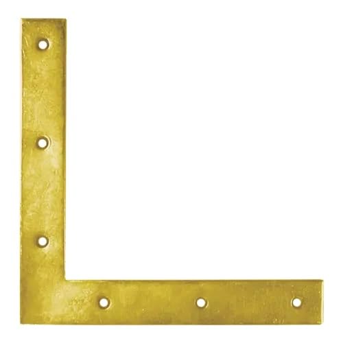 200mm x 200mm x 30mm Corner L Shape Plate, Flat Angle Bracket Plates Connector 2.5mm Thick Yellow Zinc Plated Steel NA2 (Pack of 10) K11ABC