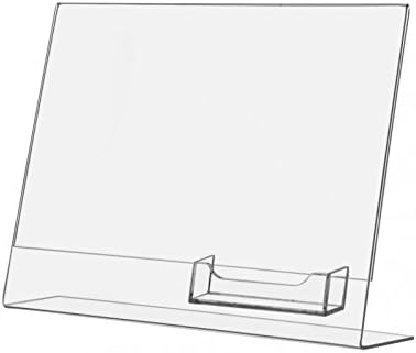 Amazon Com Marketing Holders 11 H X 8 1 2 W Ad Frame Attached Business Card Holder Pack Of 6 Slant Back Gift Card Letter Size Ticket Security Pass Badge Countertop Freestanding Kitchen