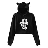 Youth Girls Hoodie Jake Paul It’s Every Day BRO Cat Ear Sweatershirt Long Sleeve Cotton Crop Top Hoodies for Girls