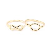 Gold Tone Infinity Finger Ring Knuckle Ring Midi Finger Ring,Set Of 2