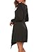 SE MIU Women's Long Sleeve Buttons Trim Irregular Hem Cocktail Evening Party Dress