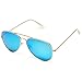 WearMe Pro - Polarized Metal Frame Pilot Style Aviator Sunglasses (Gold Frame/Mirror Blue Lens, 60)