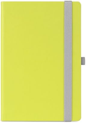 Premium Kiwi/Lime Green Smooth Hardcover UberWorks WORDSMITH Medium A5 Size Plain/Clear Notebook Bullet Journal/Travel Sketchbook, Elastic Pen Loop, 192 Pages 80gr Paper, Index, Pocket, Labels &amp; More