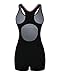 ReliBeauty Women's Boy-Leg One Piece Swimsuit, Black-1, 4XL 14-16