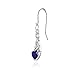 Sterling Silver Created Blue Sapphire 6x6mm Dainty Heart Celtic Knot Dangle Earrings
