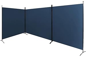 STEELAID Steel-AID Triple-Panel Privacy Room Divider – Folding Partition Privacy Screen for Office, Classroom, Dorm Room, Kids Room, Studio, Conference - 216" x 72" - Easy to Assemble, Freestanding & Foldable