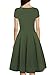 oxiuly Women's V-Neck Cap Sleeve Floral Casual Work Stretch Swing Dress OX233 (XL, Army Green)