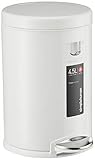 simplehuman Round Step Trash can, White Steel