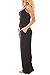 sullcom Women Summer Solid Sleeveless Wide Leg Jumpsuit Casual Spaghetti Strap Stretchy Long Pant Rompers