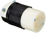 Leviton 2733 30 Amp, 480 Volt 3-phase, NEMA L16-30R, 3P, 4W, Locking Connector, Industrial Grade, Grounding - Black-White