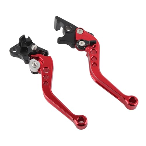 Motorcycle Brake Lever, 1 Pair Aluminum Alloy Universal 7/8" Motorbike Brake Clutch Lever Motorcycle Clutch Brake Levers Handle 22mm for (Red) Pit Bike Brake Lever