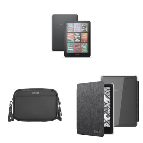 Amazon Kindle Colorsoft Signature Edition Bundle: Includes Amazon Kindle Colorsoft Signature Edition 32GB | Metallic Black, Sling Bag | Cinder, Clear Back Case | Black
