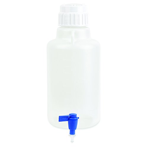 5L Round Carboy, Polypropylene, with Spigot & Polypropylene Screw Cap, Integrated Shoulder Lifting Handle, Karter Scientific 231A4