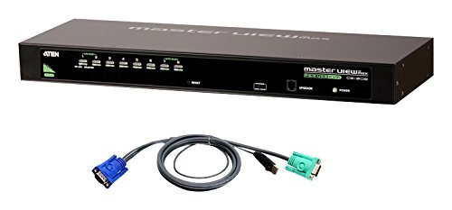 ATEN 8-Port USB/PS2 Combo KVM Switch with Cables CS1308KIT (Black)