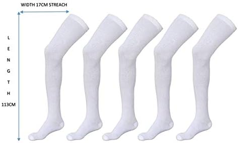3 Pair of White Colour Knee High Socks and Stockings Over The Knee Socks Stockings Women Girls Female Thigh Socks Stockings for School College Students and for Professional World Nurses Stockings