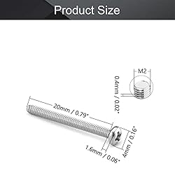 MroMax M2 x 20mm Machine Screws Pan Phillips Cross