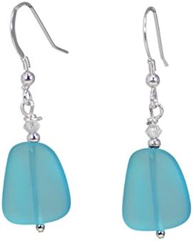 Sea Glass Drop Earrings (Pacific Blue)