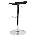 Flash Furniture Contemporary White Vinyl Adjustable Height Barstool with Solid Wave Seat and Chrome Base