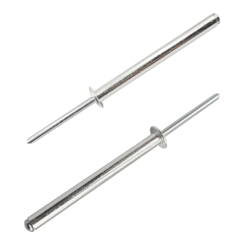Aluminium Blind Rivets, Extra Long Curved Head, Steel Rod – DIN 7337 A – For Thick Sheet Metal (Ø6.0 x 30 mm, 30 Pieces)