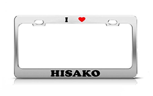 I HEART HISAKO Boy Girl Name Love Metal Auto License Plate Frame Tag Holder