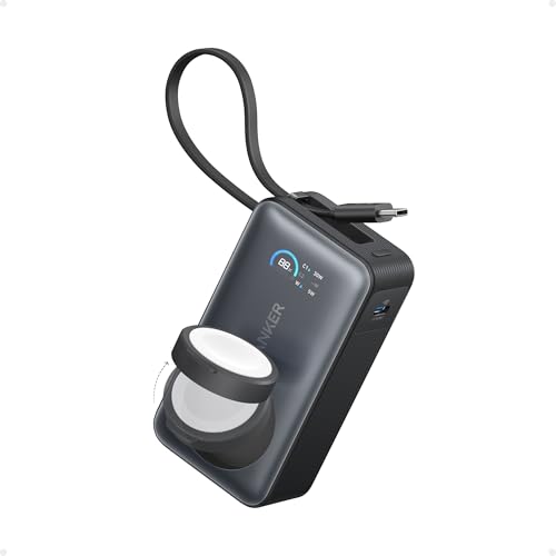 Anker MagGo Powerbank für Apple Watch, 10000mAh 35W Max, mit USB-C Kabel