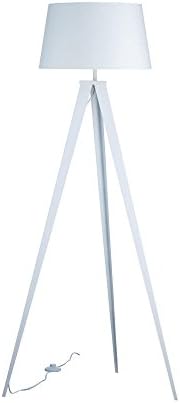 Euro Style Collection Berlin White Metal/Fabric 60-inch Tripod Floor Lamp