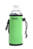 Bags for Less Neoprene Water Bottle Drawstring Insulator Cooler Koozie, Lime