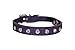 Athens Cat Collar, Leather Kitten Collar w/Rhinestones, Sturdy Breakaway Cat Collar with Bell & Elastic Stretch, Cat Accessories, Orchid Purple, 12 x ½ inches - Angel Pet Supplies