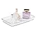 mDesign Plastic Storage Organizer Tray for Bathroom Vanity Countertops, Closets, Dressers - Holder for Guest Hand Towels, Watches, Earrings, Makeup Brushes, Reading Glasses, Perfume - 3 Pack - Clear