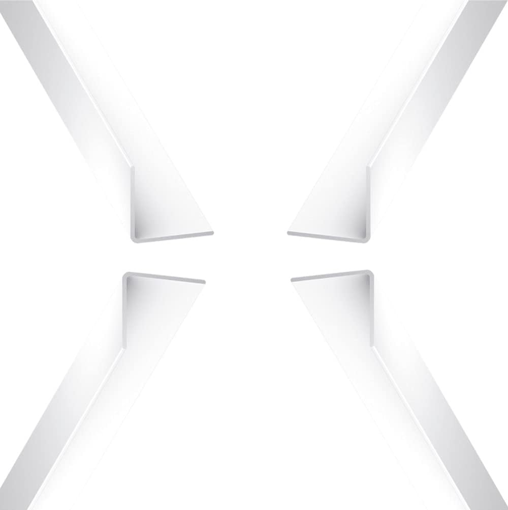 Virtual Plastics Plastic Corner Trim 50mm x 50mm 1m White PVC 90 Degree