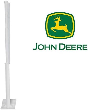 APFoo John Deere car window flag white 12x18inch with pole