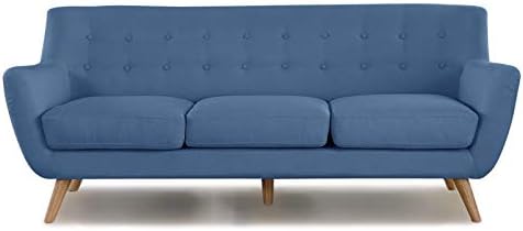 Designetsamaison Canape Scandinave 3 Places Bleu Nils Amazon Fr