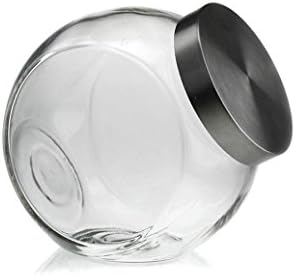 Glass Jar 2000ml with Stainless Steel Screw Cap – For Storing Food Such as meal Pasta – Decorative Glass 2 L