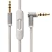 Replacement Audio Cable With Talk/Mic Remote For Beats by Dr. Dre, Studio, Studio 2, Solo, Solo 2, Mixr, Pro - Compatible With iPhone 4/4S/5/5S/6/6S/6SPlus (White)