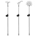 voona Solar Garden Decoration Lights 3-Pack Solar Color Changing LED Stake Lights Clear Fiber Lily, Fiber Calla Lily, Daisy Mixed for Outdoor Pathway Party Holiday Christmas