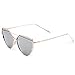 CHB Women's HD Mirrored Cateye Lens Creative Metal Frame Street Fashion Designer Polarized Sunglasses UV400 with Case