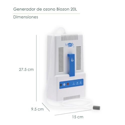 BIOZON Generador de Ozono para Agua, Frutas y Verduras, Purificador para Uso Doméstico, Equipo Compacto, Ideal para Cocina, Hogar y Limpieza de Alimentos