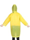 Mudder Kids Children Rain Poncho Raincoat Portable with Hoods and Sleeves (Yellow)