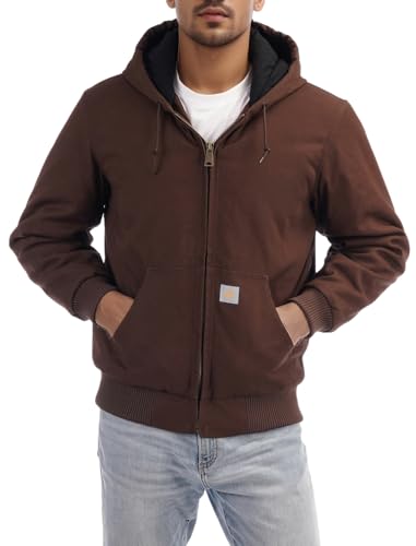 TUAOVA Men's Loose Fit Quilted Flannel Lined