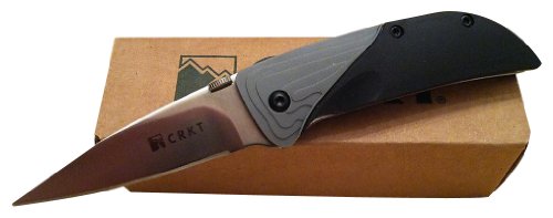 CRKT Ichi Black/Gray Folding Pocket Knife, Plain Edge 1070